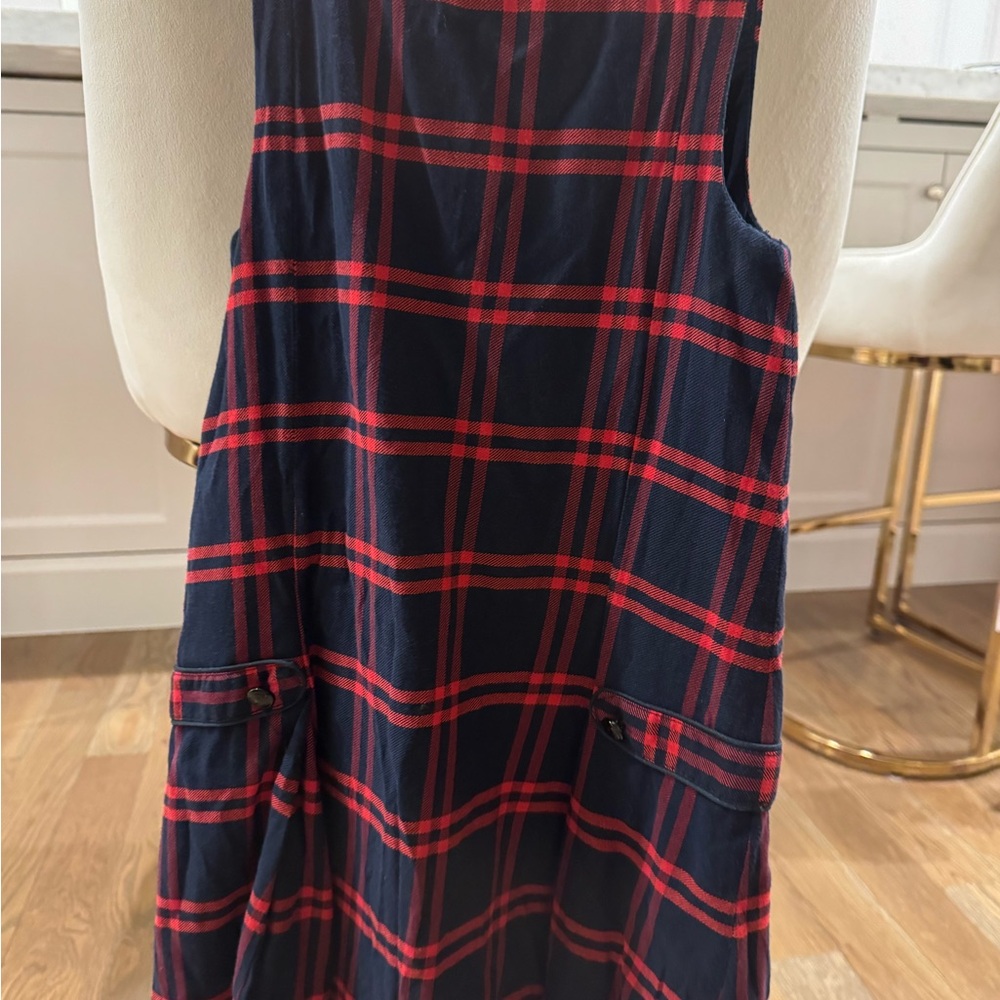Jacadi Navy and Red Plaid Dress